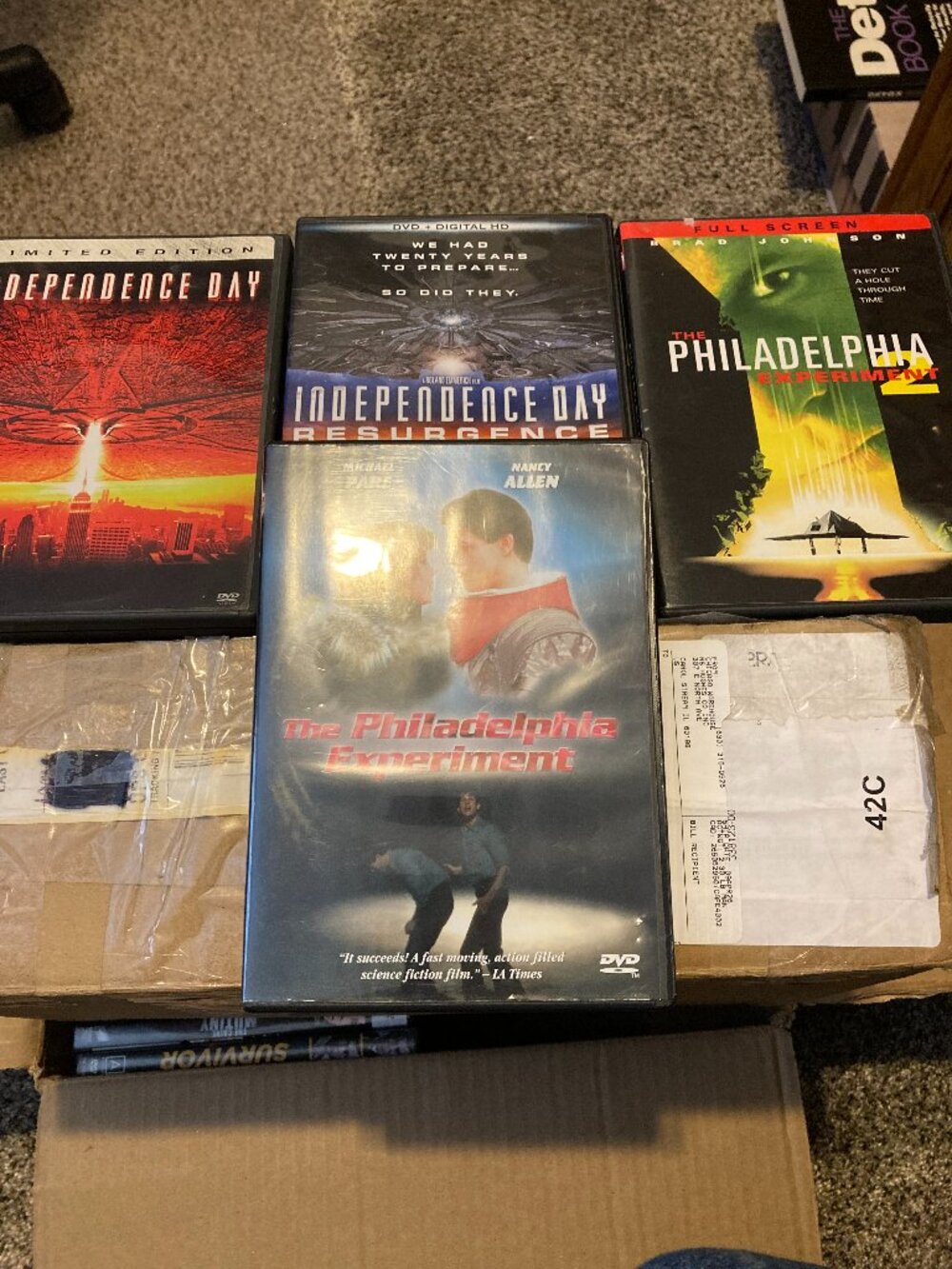 4 Great Movies Independence Day, 1 & 2, Philadelphia Experiment 1 & 2